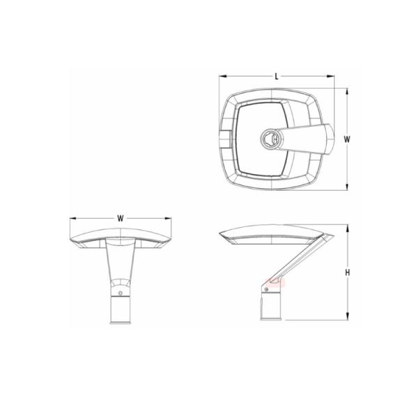 Modern Porch Garden Lighting Aluminium LED Street Lights with High Luminous Efficiency