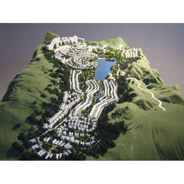 Architectural Model of Coastal and Park Masterplan with Mixed-Use Development,