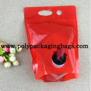 China Waterproof Butterfly Valve 3L 5L Beverage Refill Pouches With Spigot on sale