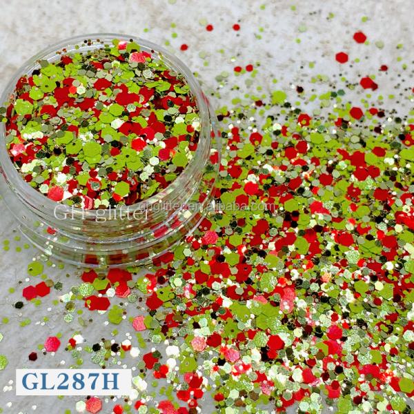 ODM PET Hexagonal Glitter Mix Sequin For Nails Christmas Halloween Craft In Bulk