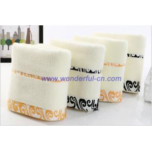 Most absorbent cotton embroidered white bath towels for promotion
