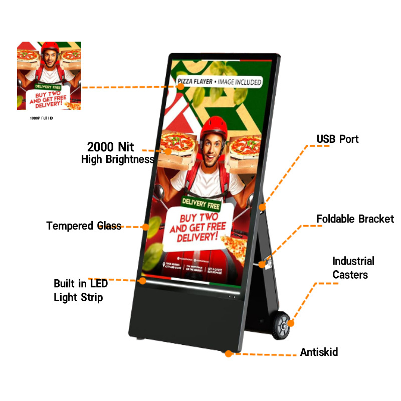 High Brightness Multi Language Outdoor LCD Digital Signage with TCP IP/PPPOE