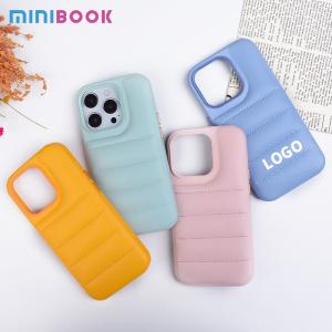 MN-1737 Cute Candy Color Puffer Phone Cover With Holder for iPhone 13 14 15 Pro
