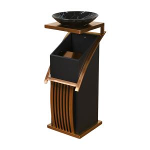 China Luxury Commercial Stainless Steel Garbage Bin / Office Hotel Lobby Trash Bin Decorative Metal Trash Cans on sale