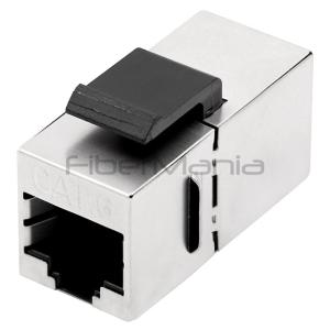 Data Center Shielded Cat6 Coupler RJ45-RJ45 STP Inline Coupler Silver Housing