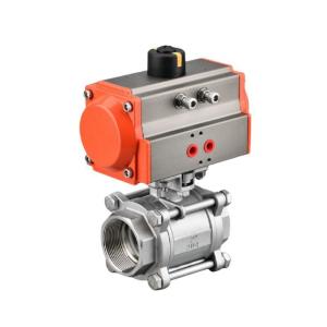 Cheap Customized and Thread Connection Form 2 Inch SS304 3 PC Ball Valve with Pneumatic Actuator for sale