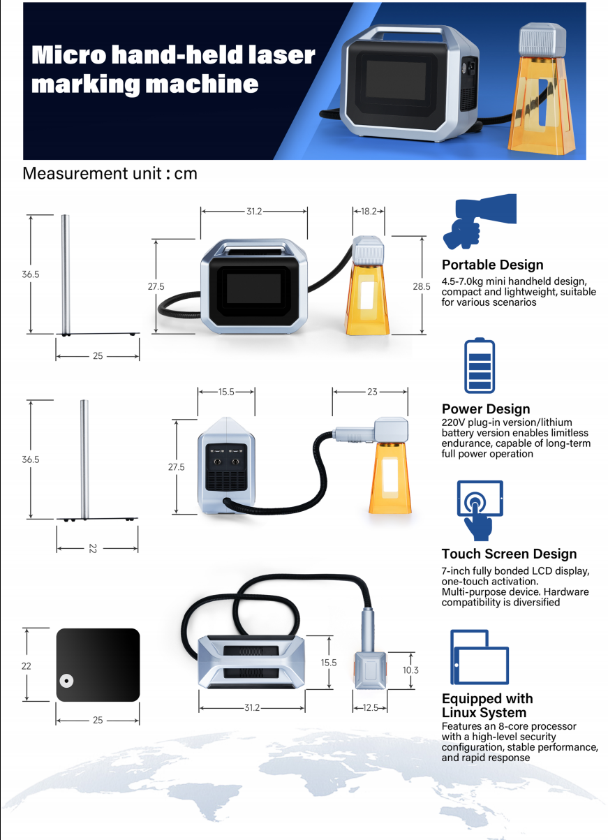 Handheld laser marking machine engraving machine 20W 30W 50wcoding machine logo