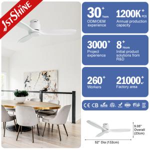 Modern Design Flush Mount Ceiling Fan with Wood Blades by 1stshine and App