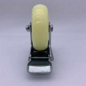 75mm Lockable Nylon Caster Wheels Plate Mounting White Tread