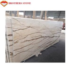 Cheap Sofitel Gold Beige Marble Slab , Marble Floor Tiles With Smooth Looking for sale