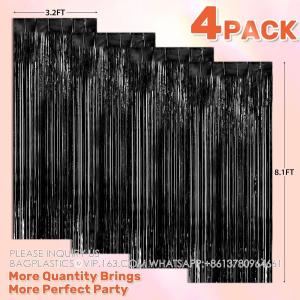 Backdrop For Party Decorations, Foil Fringe Backdrop Curtains, Tinsel Streamers