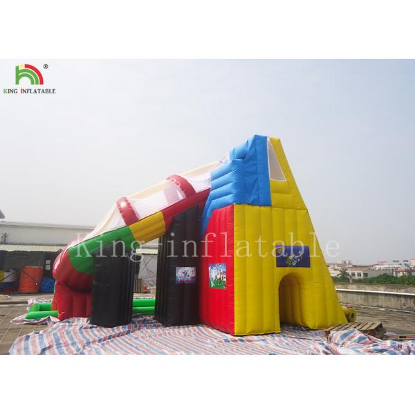 Protecting Net Red Color Inflatable Pool Water Slide For Backyard EN14960 EN71