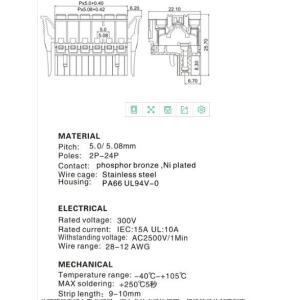 10p PCB Terminal Block Electrical Connector Blocks For PCB Board