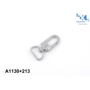 Embossed Logo Bag Snap Hook Matt Silver Plating Corrosion Resistance