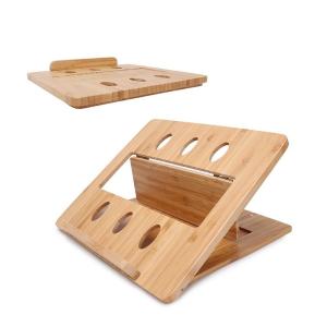 Affordable Sustainable Bamboo Foldable Laptop Holder for Desk Portable in Living