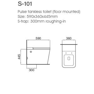 Bathroom Modern Tankless Toilet Floor Mounted With Pulse Technology