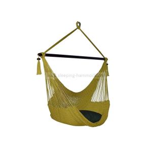 2 Person Hanging Caribbean Rope Chair 47 Inches Wide Olive Soft Spun Polyester