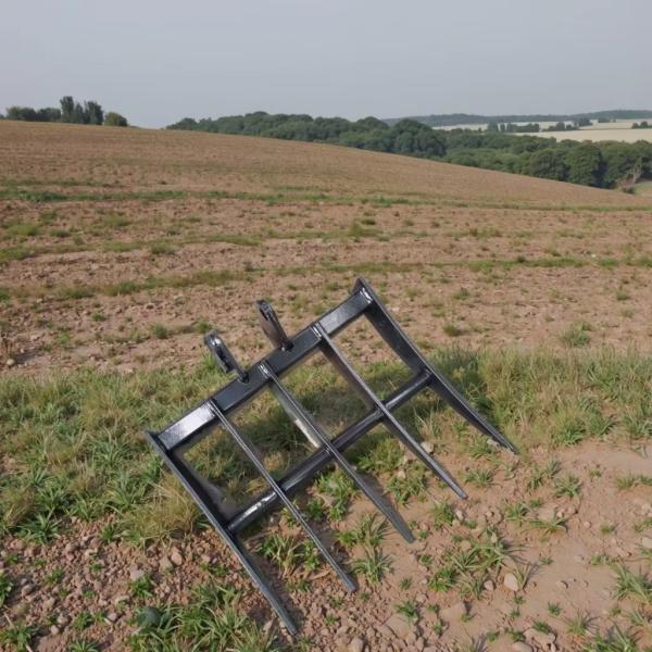 0.8T To 1.5T Excavator Parts Small Rake Attachment Agricultural Digger Rake