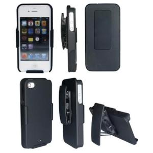 iPhone 4S multi-functional stand slid-in cover case with clip on(one set include