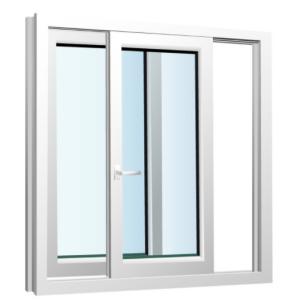 Fast White PVC Sliding Window In Open Type Horizontal Sliding
