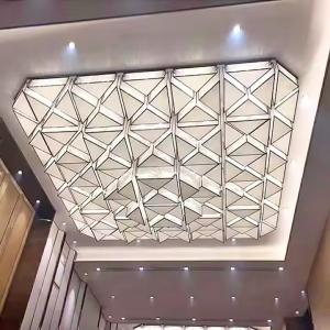 Rectangular Geometric Pattern LED Lamp Aluminum Body Chandelier For Restaurant