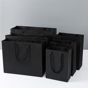 Custom Printed Black Specialty Paper Bags Latest Style for Customized Packaging