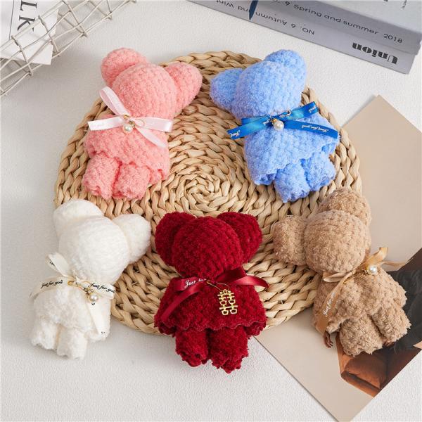 Quality Square Teddy Bear Plush Toy Stuffed Towel Set for Children's Toys Christmas Present wholesale