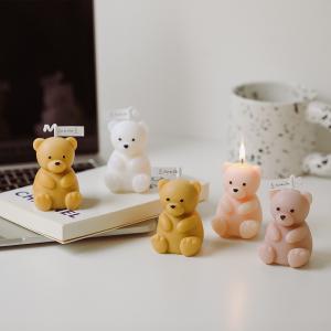 China AROMA HOME Colorful Handmade 3D Bear Shaped Carving Scented Candles For Home Decor Accessories on sale