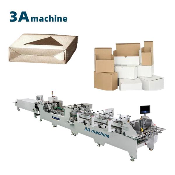 Function 3 Bottom Lock Dual- Automatic Gluing Machine for Cardboard and