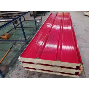 China Workshop Red Fireproof Rockwool Sandwich Roofing Panel on sale