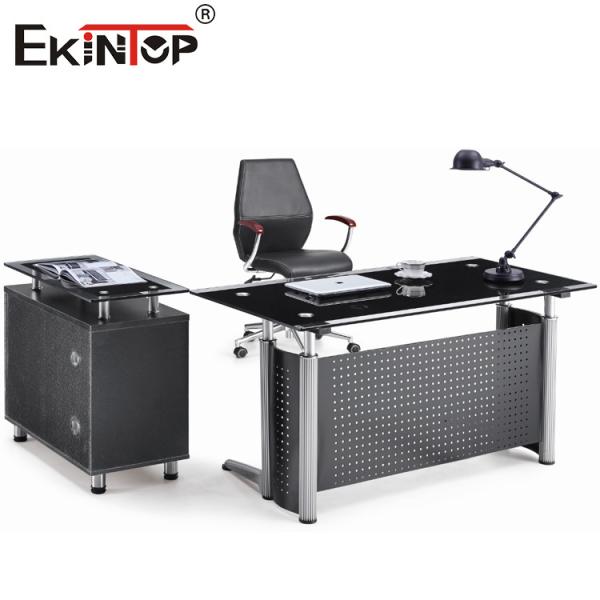 Quality Office Furniture Glass Computer Desk With Drawer L Shaped wholesale