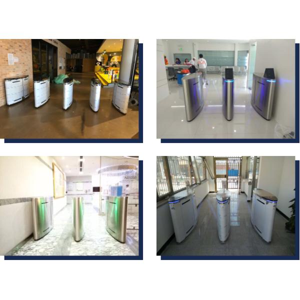 Stainless Steel Retractable Flap Barrier Gate Infrared Anti Clipping With Two Wing