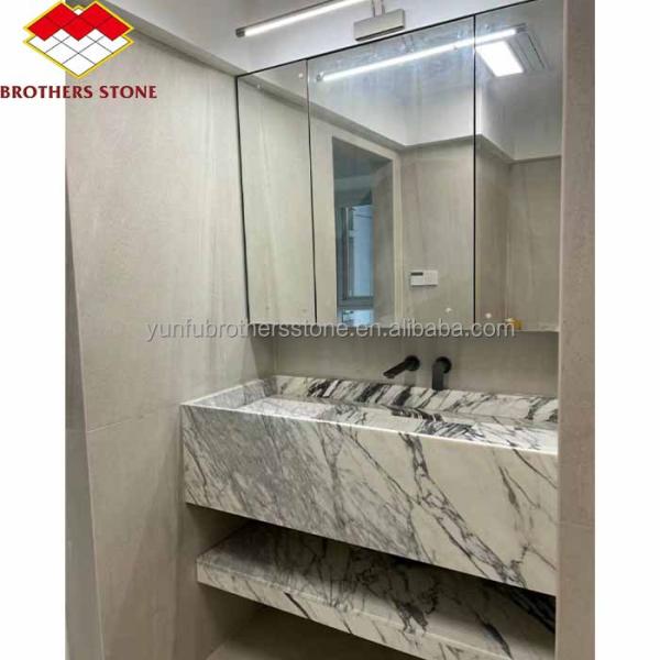 Natural Stone Decorative Sink Calcatta Viola Marble Wash Basin for Luxury Bathroom