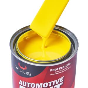 Solid Metallic Bright Liquid 2k Automotive Paint Lemon Yellow Color
