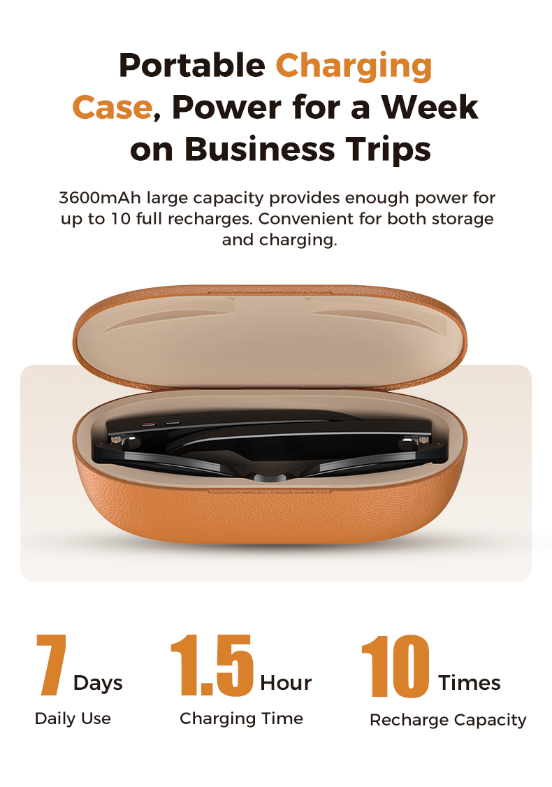 M02ultra With Charging Case BT Smart Glasses IP67 Waterproof HD StereoHands-Free