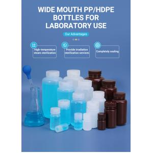 5ml to 1L Capacity PP/HDPE Wide Mouth Bottle for Lab Sterilization Chemical