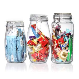 100ml 200ml Sealed Freezer Safe Glass Containers Jars Jam With Clip Lids