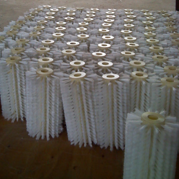 High Cleaning Efficiency 7 Inch OD Nylon Bristle Vegetable Cylinder Cleaning Brush