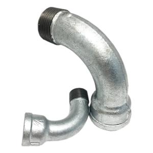Galvanised Bend Malleable Iron Pipe Fittings Thread 90 Degree Elbow EN10242