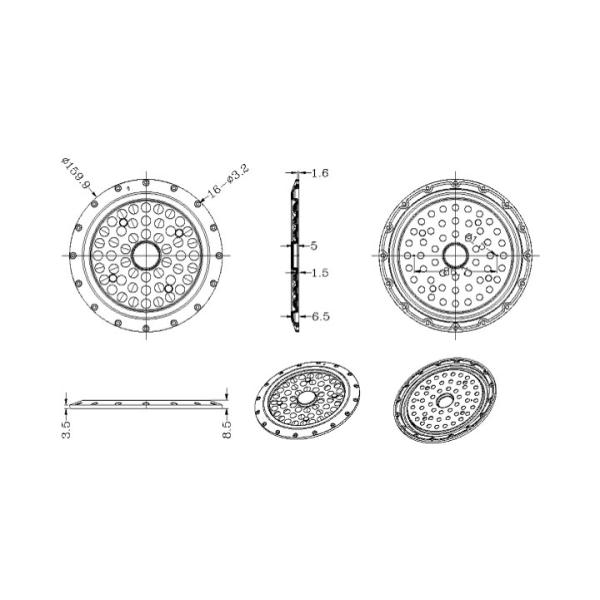 50H1 Plastic UFO High Bay Light Lens For SMD 5050 Leds Mining Light