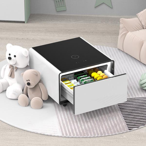 Modern Bedside Table with Refrigerated Drawers Wireless Charging Coffee Table 38