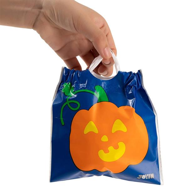 Kids Drawstring Produce Bags , LDPE 6*6inches Halloween Goody Bag