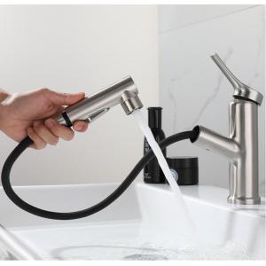 SUS304 Stainless Steel Pull-Out Single Hole Single Handle Basin Mixer In Matte