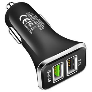 36W Dual USB Car Charger QC 3.0 Portable Phone Type C Fast Car Charger