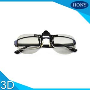 Clip On Plastic Circular Polarized 3D Glasses Scratch Proof For Movies