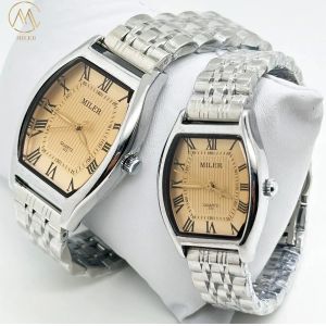 Luxury Quartz Watch with Stainless Steel Strap Black Dial and Buckle Clasp for