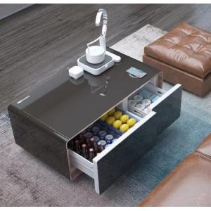 Cheap Customized Modern Metal Glass TV Console Cabinet Office Table with Wireless Charger for sale