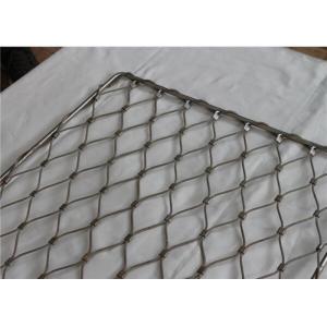 Inox Cable Woven Rope Mesh 7x7 , 7x19 Wire Indestructible Rhombus Shaped