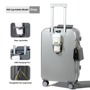 Customized Logo Business Suitcase with Silent Spinner Wheels TSA Lock Soft