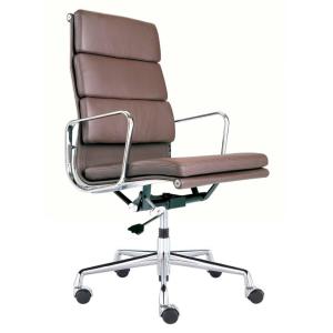 High Back Soft Pad Management Chair , Brown Executive Office Chair With Nylon Caster